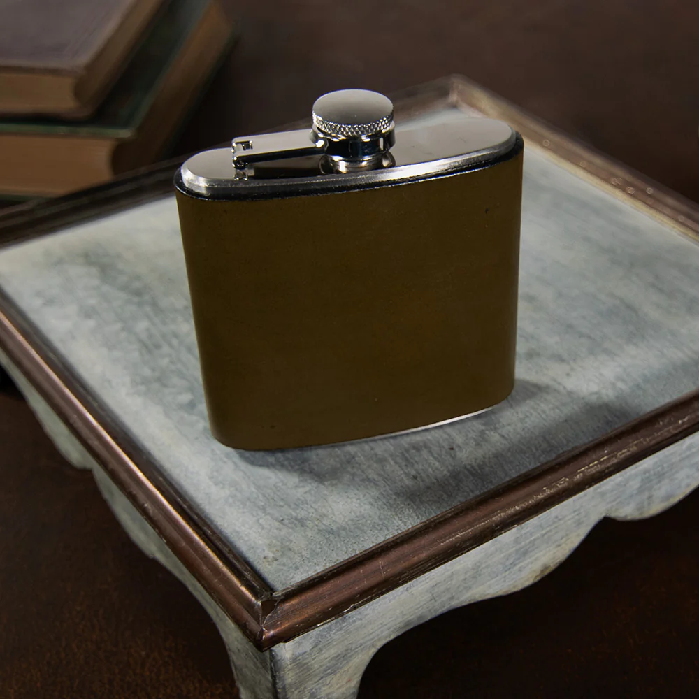 Leather Covered Flask - Image 5